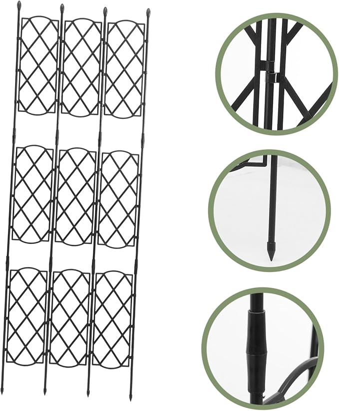 Happyyami Metal Garden Trellis Climbing Plant Support Stand Smooth Polished Surface Indoor Outdoor Use for Patio Lawn Courtyard Suitable for Vines Flowers Potted Plants