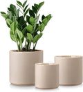 vancasso Ceramic Plant Pots 4.25+5.25+6.25 Inch Planter Pot with Drainage Hole Flower Pots for Indoor Outdoor Plants Set of 3 Grey