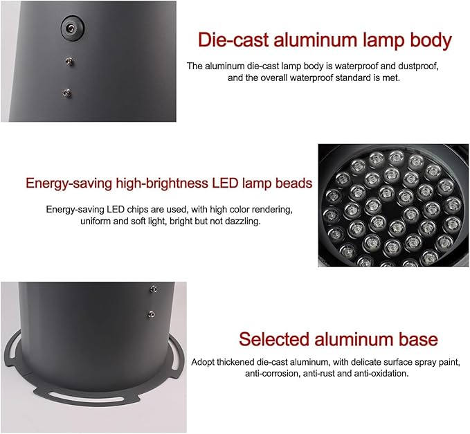 Ground LED Landscape Lights - IP67 Waterproof Outdoor Buried Light AC 220V Adjustable Angle Recessed Floor Lamp Garden Decorative Spotlight Easy Installation(RGB36W)