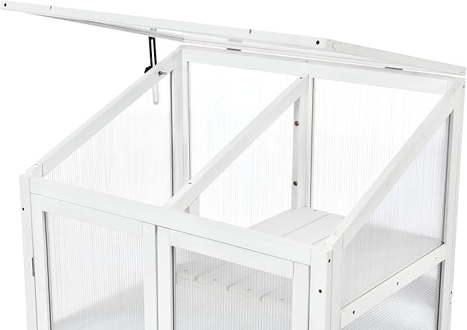 62 Height Wood Large GreenhouseBalcony Portable Cold Frame with Wheels and Adjustable ShelvesGreenhouse for Outdoor Indoor Use