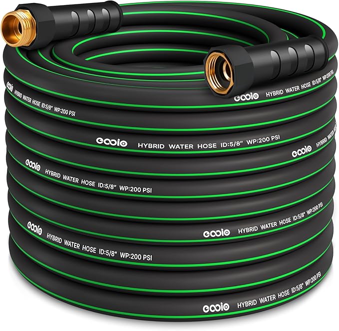 Heavy Duty Garden Hose 100ft NON-EXPANDABLE Flexible Water Hose Kink Resistant Lightweight Hybrid Hose Leakproof Hose Male to Female Fittings