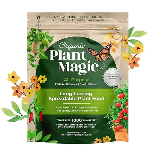 Organic Plant Magic Compressed Organic Potting Soil for Garden Plants &amp Vegetables + Truly Organic™ Slow Release Granular Fertilizer