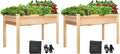 VIVOSUN Elevated Wooden Raised Garden Bed 48 x 24 x 30 Inches Outdoor Wood Planter Box w Bed Liner and Gloves for Garden Patio Balcony Backyard and Outdoors 220-Pound Capacity (Pack of 2)