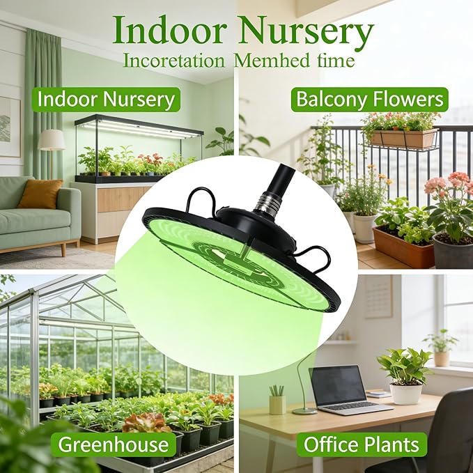 Grow Lights for Indoor Plants 360 LEDs Full Red Blue Light Height Adjustable 90° Collapsible - Durable Design Wide Coverage for Plant Growth