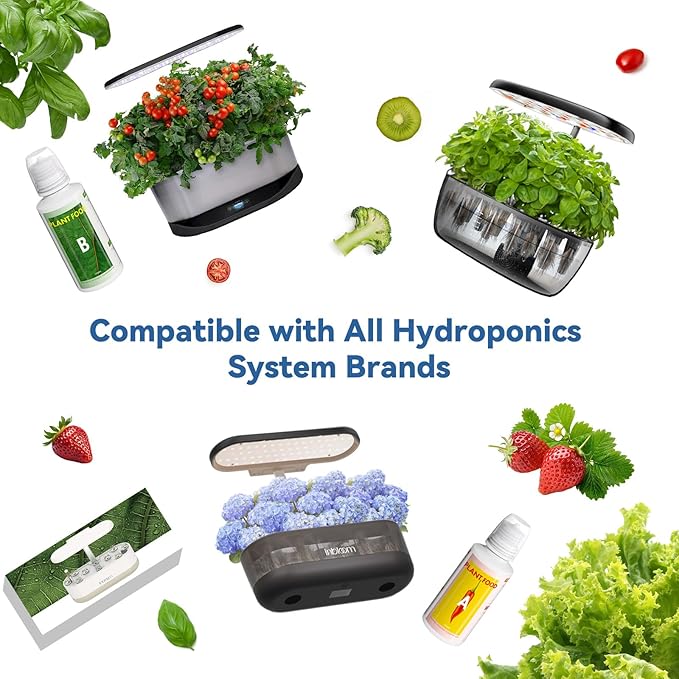 inbloom 12 Pods Hydroponics Growing System Black and Hydroponics Plant Food 1000 ml