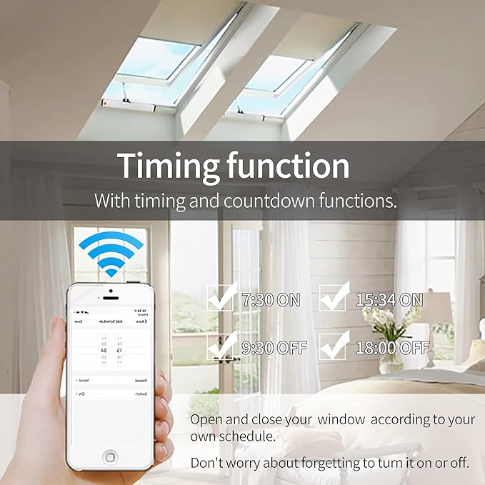Olideauto Automatic Electric Window OpenerSmart WiFi Function Built in AC MotorWireless Remote and Phone APP Controlled Automatic Window Closer