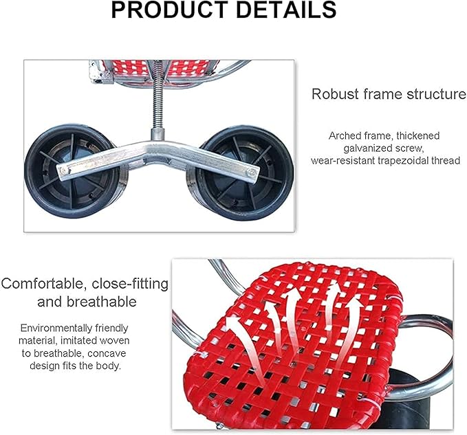 AALLYN Mobile Garden Workseat Rolling Garden Seat 360 Degree Swivel Seat Rolling Weeding Stool Garden Chair for Picking Car Repair Yards Planting