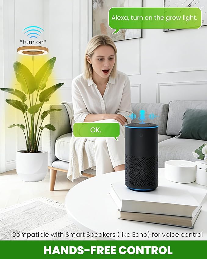 Plant Grow Lightyadoker Smart Plant Light Compatible with AlexaGoogle for Indoor PlantsHeight AdjustableCustomized Light BrightnesssMultiple Timers