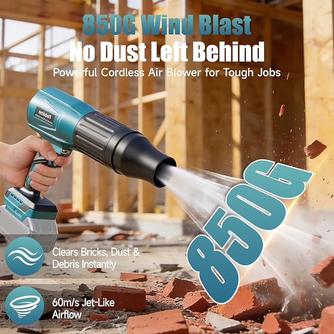 Cordless Leaf Blower Compatible with Makita 18V Battery (Tool Only) 800000 RPM Brushless Turbo Jet Blower up to 60m/s Airflow Lightweight 1.5 lbs Handheld Dust Cleaner for Patio Lawn &amp Garage