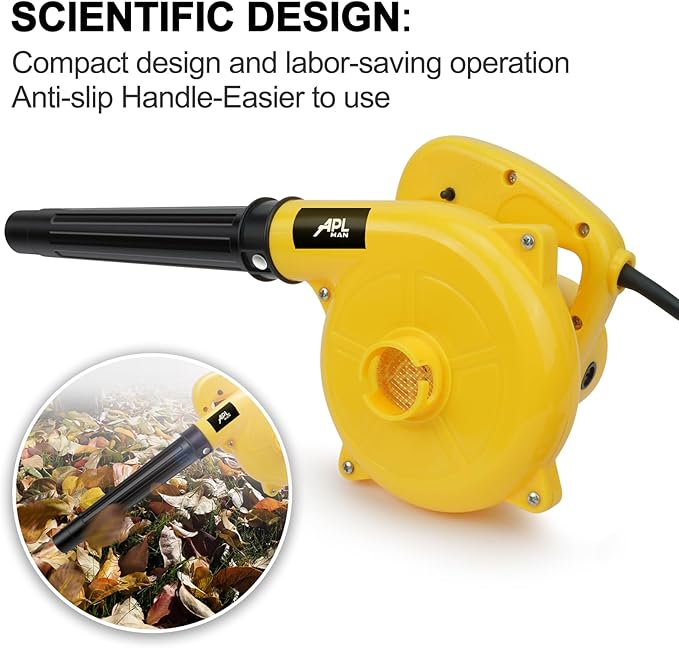 APLMAN Corded Electric Leaf Blower2 in 1 Small Handheld Lightweight Sweeper/Vacuum110V 400W Portbale Blower for Leaf/Snow/Dust Blowing