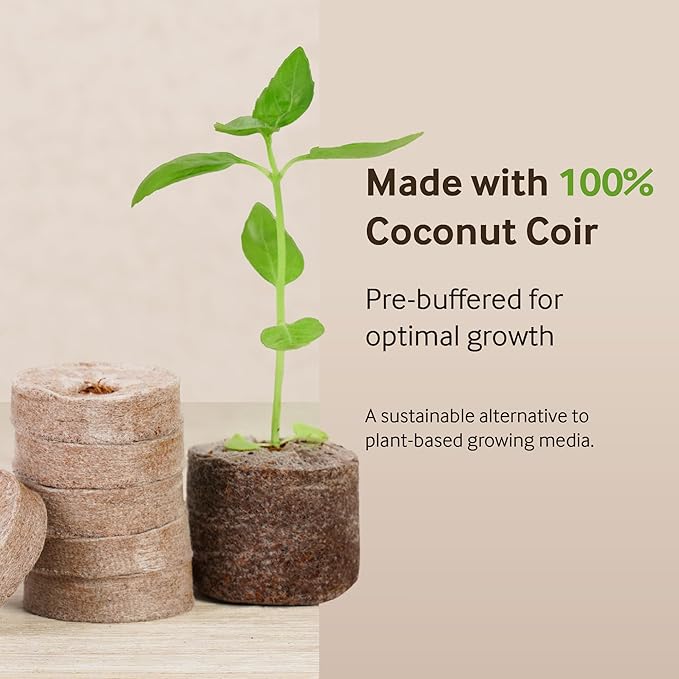 72 Coconut Coir Pellet Seed Starting Greenhouse Kit – 35mm Peat-Free Pellets All-in-One Seed Starter Tray with Humidity Dome Sustainable Indoor Germination