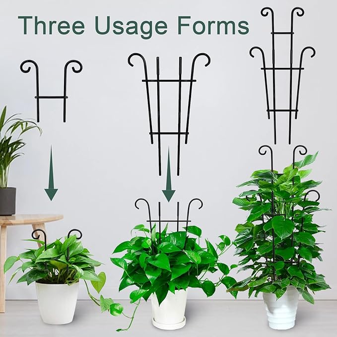 Coomin 23in Taller Plant Trellis for Climbing Plants Indoor Sturdy Houseplant Trellis for Potted Plants with Ties Vine Plant Support for Monstera Pothos Ivy Plant Decor 4P