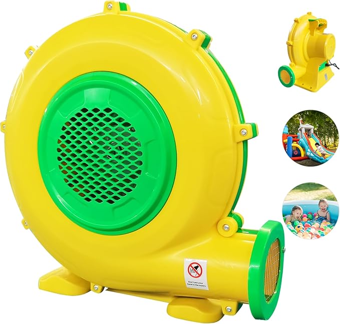 1100Watt/1.5HP High Power Air Blower for Large Inflatables GONFLABLE Inflatable Bounce House Blower Portable Fan Pump Leaf Blower Corded Commercial for Bouncy Castle Jumper Water Slide