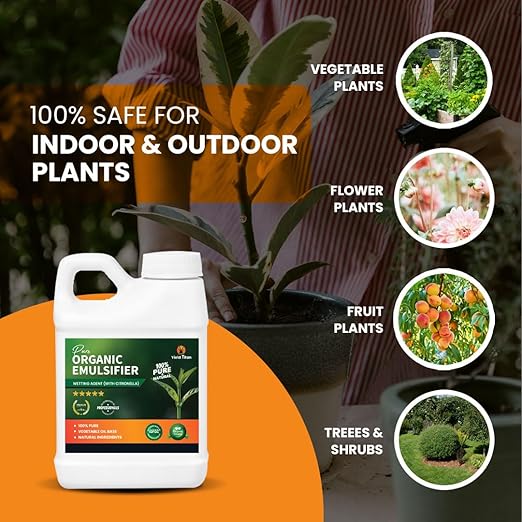 Pure Organic Emulsifier with Citronella - 100% Natural Wetting Agent for Enhanced Plant Absorption Eco-Friendly Formula (1 Gallon)