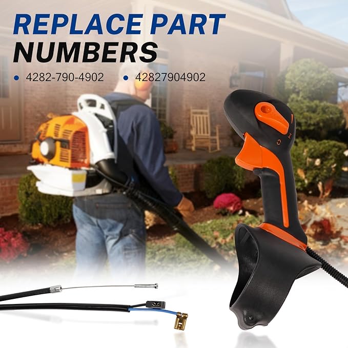 4282-790-4902 Control Handle w/Throttle Cable Fit for Stihl BR600 BR500 BR550 Petrol Backpack Blowers Black Replaces 42827904902
