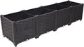Deep Raised Garden Bed Plastic Planter Boxes for Vegetables Flowers Herbs and SucculentsSelf-Watering Planter Box Raised Bed to Grow Flowers Herbs &amp Vegetables 63 L X 15.7 D X 14.7 H