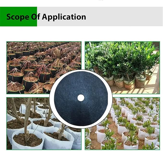 Non-Woven Tree Mulch Tree Protection Mats Control Cloth Mulch Ring Round Barrier Plant Cover for Indoor Outdoor Gardens Tree Mulch Mats