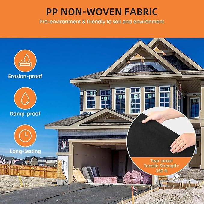 8.0oz 3ftx 100ft Weed Fabric Barrier Landscape Fabric Double Layer Weed Control Fabric Ground CoverOutdoor Garden Fabric Weed BarrierGardening Mat for Garden Beds
