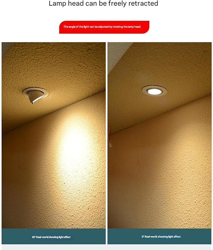 COB Recessed Spotlight Opening High-Transparency Adjustable Angle Elephant Trunk Light for Shop Exterior Walls Wedding Dress/Clothing Store Windows(Warm White40W(AC111-240V))