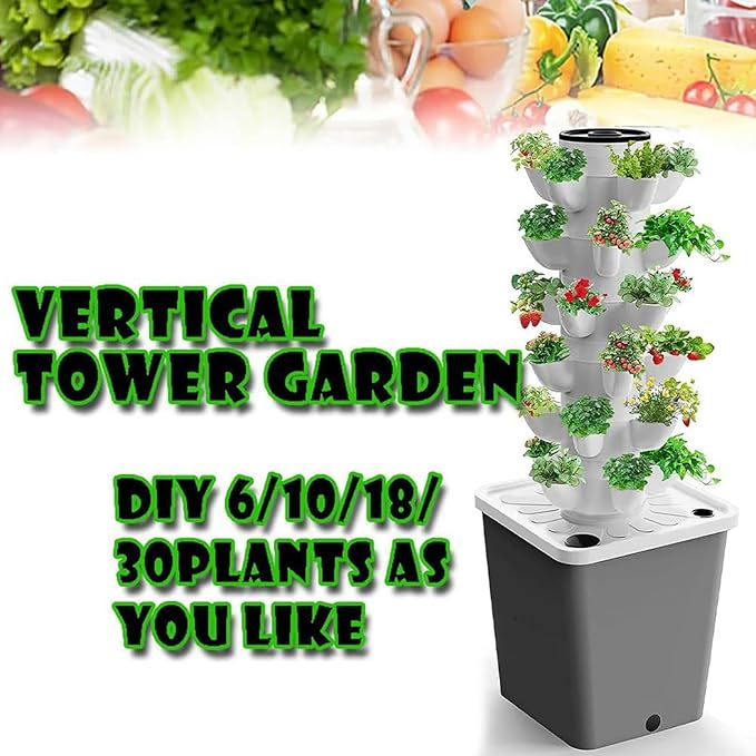 Garden Hydroponic Growing System 15/20/25/30 Pods Hydroponics Tower Aeroponics Grow Kit Aquaponics Planting System Herbs Fruits and Vegetable 30Holes//1pc