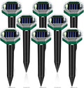 Mole Repellent Solar Powered Gopher Snake Repellent for Yard Lawn Garden IP65 Waterproof Ultrasonic Deterrent Stakes Get Rid for Vole Groundhog Squirrel Rat Mice Rodent Skunk Repellent 8 Pack