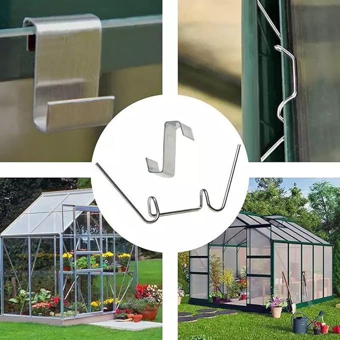 400Pcs Greenhouse Accessories Kit Stainless Steel Glazing Clip Fixing Clip Aluminum M6 Bolt Nut Full Set