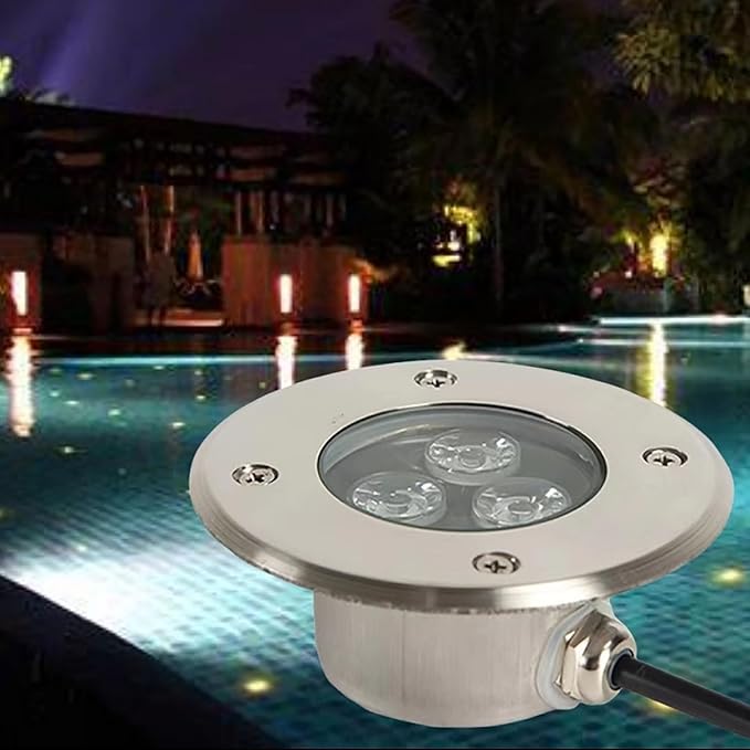 LED Underground Light - Underwater Landscape Decorate Lights Outdoor Fountain Lamp AC 12V/24V Low Underwater Led Lights IP68 Waterproof Ultra-thinyo Embedded Spot LigWhite-24-9W