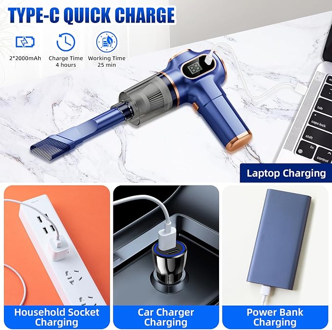 2025 Bug Vacuum CatcherSpider Killer Insect CatcherCordless Handheld Vacuum Cleaner for Car USB Rechargeable for Stink BugMothSpider Strong Suction 1pcs