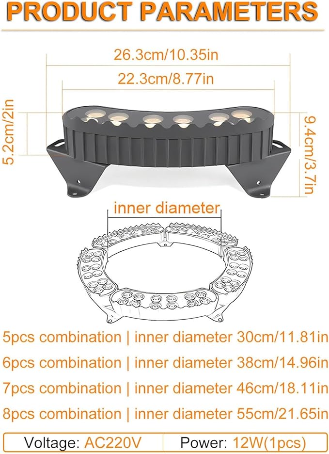 Outdoor Landscape Spotlights Small LED Ring Tree Light Garden Lighting for Courtyards Driveways Park Lawn(Warm White LightPack of 6)