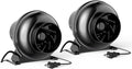 HealSmart 4 Inch Inline Duct Fan 195 CFM Ventilation Fan Exhaust HVAC Vent Blower for Hydroponics Grow Tents Basements Attics 2 Packs Black