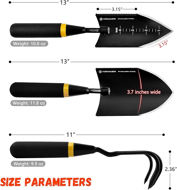 7 - Piece Gardening Tools Set Stainless Steel Gardening Tools Heavy - duty Hand Gardening Tools with a Toolbox Suitable for Gardening Planting and Weeding Gardening Gifts for Women and Men