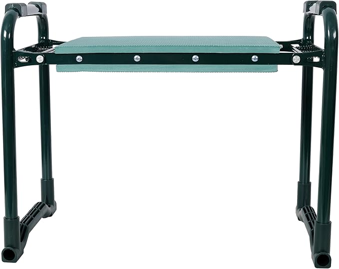 Garden Kneeler &amp Seat Bench - Foldable Stool with EVA Foam Pad + Extra Soft Wider Cushion 2 Free Tool Pouches &amp Large Tool Bag for Gardeners