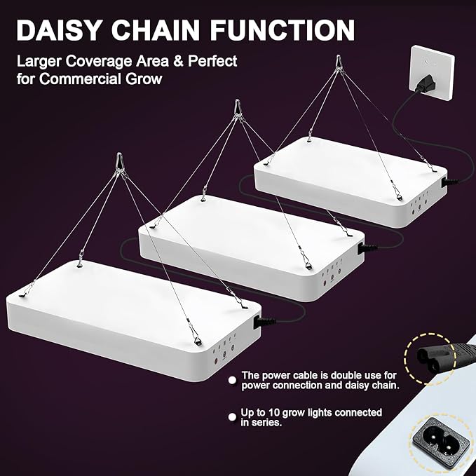 LED Grow Light Full Spectrum Plant Grow Light with Veg &amp Bloom Switch for Hydroponic Indoor Plants LED Grow Lamp with Daisy Chainwith Remote Control