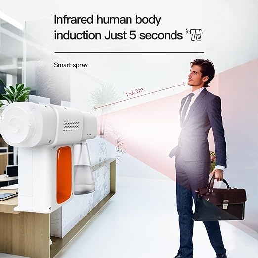 Handheld Induction Nano Fogger MachineSanitizer Spray Machine Electrostatic Sprayer Electrostatic Atomizer SprayerCordless Nano Steam for Home Office Garden use