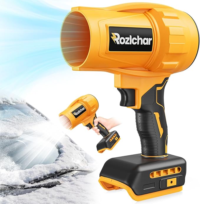Rozlchar Cordless Leaf Blower Compatible for DeWALT 20V Batteries(No Battery) Variable Speed Handheld Turbo Blower with Brushless Motor Portable Dust/Snow Cleaner for Lawn Patio