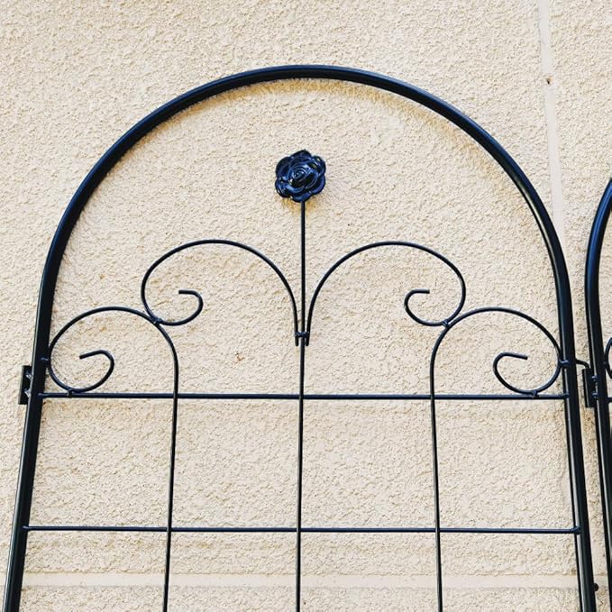 4 Pack Metal Garden Trellis for Climbing Plants Outdoor 86.7'' H x 19.7'' W Black Powder Coated Plant Support Grid for Vines (4 Pack)