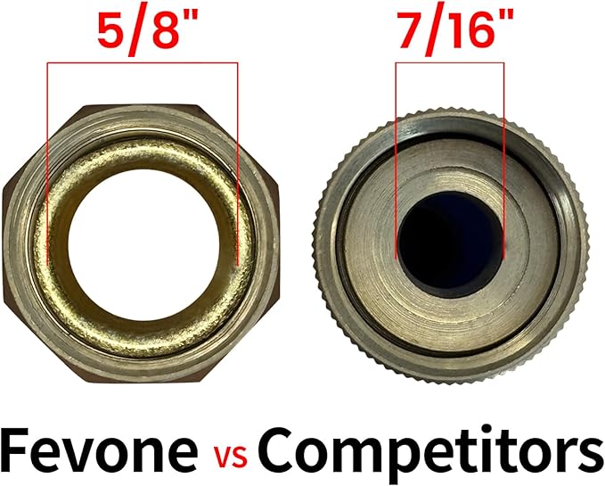 Fevone Garden Hose 25 ft Kink-Free Flexible Water Hose Heavy Duty Hybrid Polymer 5/8 Inner Diameter Hose 3/4 Brass Fittings