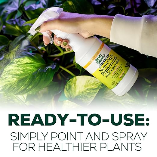 Neem Oil Spray for Plants with Peppermint Oil Natural Plant Wash Made for Indoor and Outdoor Plants Smart Grower 32oz Easy Ready to Use Spray
