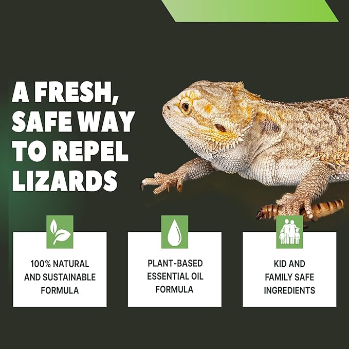 All-Natural Lizard &amp Gecko Repellent Spray (Outdoor/Indoor) – Reptile Deterrent for Homes Gardens Patios