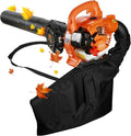 Leaf Vacuum Cordless with Bag 2 in 1 Gas Powered Leaf Mulcher 2 Stroke 424 CFM Leaf Blower Vacuum Dual-Purpose Leaf Sucker Cleaner with Straight and Curved Blow Pipe for Leaf Snow(Delivery from US)