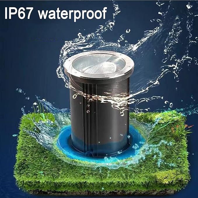 Landscape Lights - Outdoor Buried Lights IP67 Waterproof Round Spotlight Adjustable Angle Underground Light COB Garden Floor Lamp Outdoor Lighting for Illuminat15W Warm White Light(24v)
