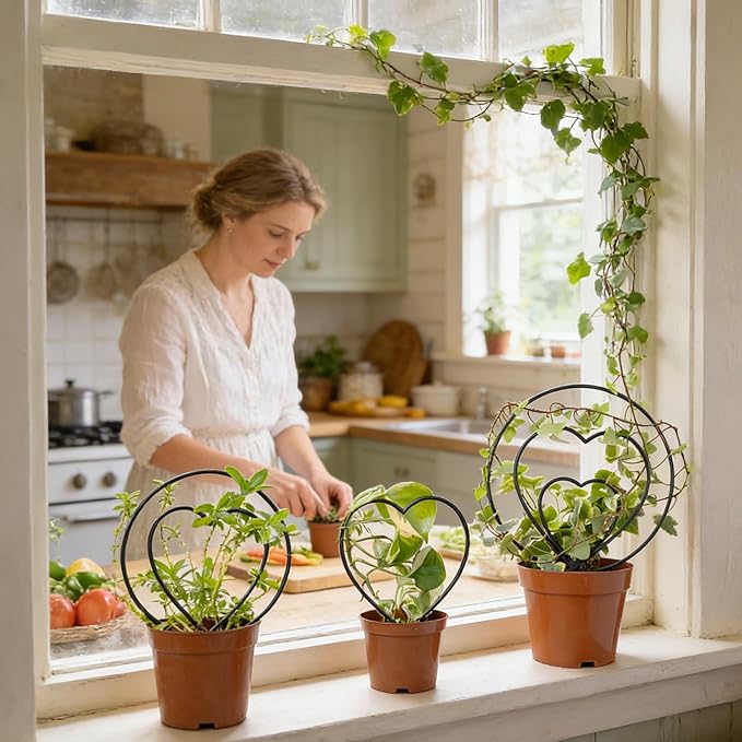 Plant Trellis Indoor - Metal Vine Support Decoration | Plant Trellis Outdoor - for Family Beginner Home Gardening Pairing Indoor House Wedding Vegetable