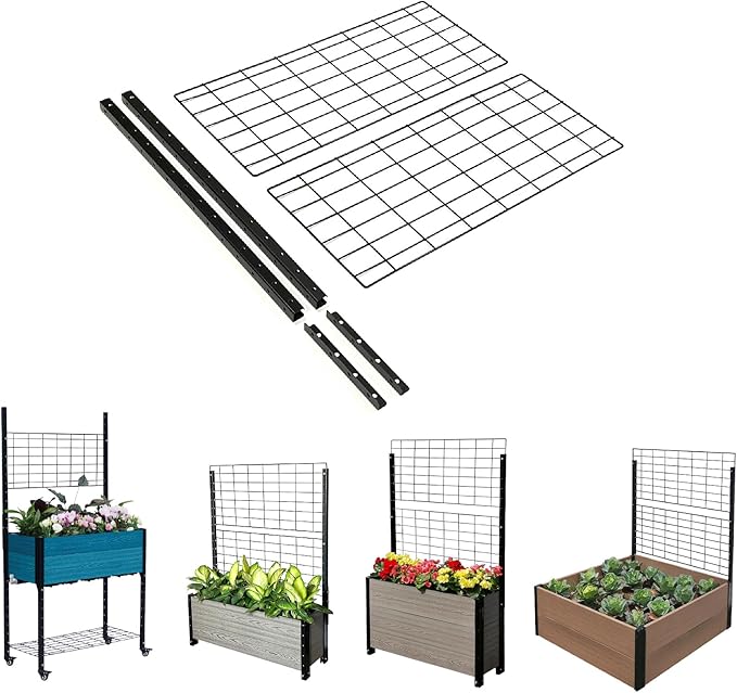 Everbloom Raised Garden Bed Trellis Assembly Kit Heavy Duty Galvanized Powder Coated Stainless Steel 36 L x 33 H T333615K2