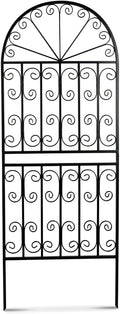 SCENDOR 59 H x 22 W Arched Metal Garden Trellis with Scrollwork Rustproof Iron Plant Support for Climbing Roses Clematis &amp Vines Decorative Garden Screen for Lawn &amp Backyard 1 Pack