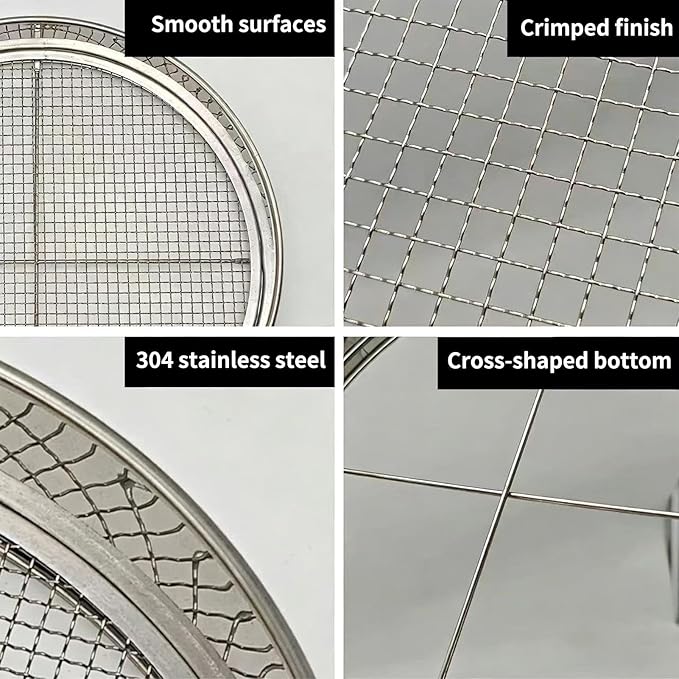Metal Garden -Garden Soil Sifter - Quick-Release Stainless Steel Sieve Durable Easy-Install Design Efficient Soil Filtration | Convenient Use with Lightweight Construction | Gravel Sawdust