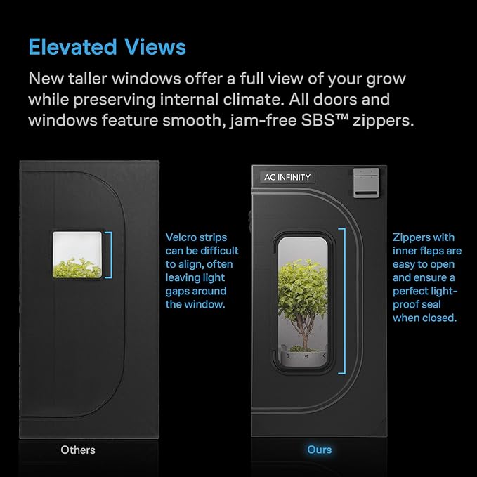 AC Infinity CLOUDLAB 894 Advance Grow Tent 8x4 Thickest 1 Poles 2000D Mylar Canvas Lab-Tested Highest Reflectivity Largest Zipper Window Controller Mount Plate 96 x 48 x 80 Indoor Growing