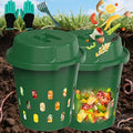 2-Pack Inground Worm Composter 8L Outdoor Worm Farm Worm Compost Bin for Garden Beds &amp Home Use Vermicomposting Bin for Recycling Food Waste (9.5x9.5x10.8Inch) Green