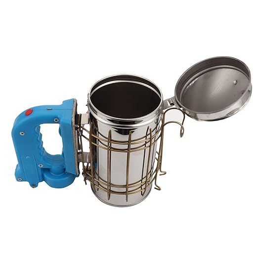 Electric Bee Smoker Stainless Steel Beekeeping Tool with Heat Cover Micro-USB Rechargeable 4 AA Battery Powered