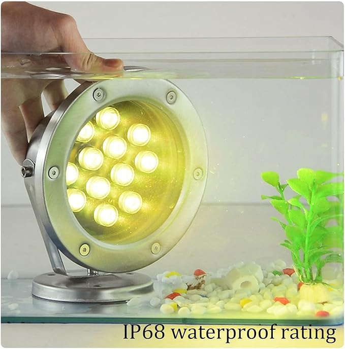 LED Ring Fountain Light - Submersible IP68 Waterproof Stainless Steel Spotlight for Fountain/Landscape Decoration 24V Middle Hole Pool Lights