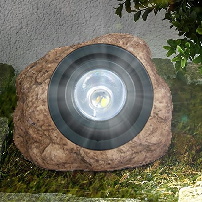 Solar Spotlight – Garden Stone LED Outdoor Spot LightSolar Powered Rock Lamp Warm Glow Illumination Weather-Resistant Build Easy Placement Eco-Friendly Energy Saving |Solar Lighting